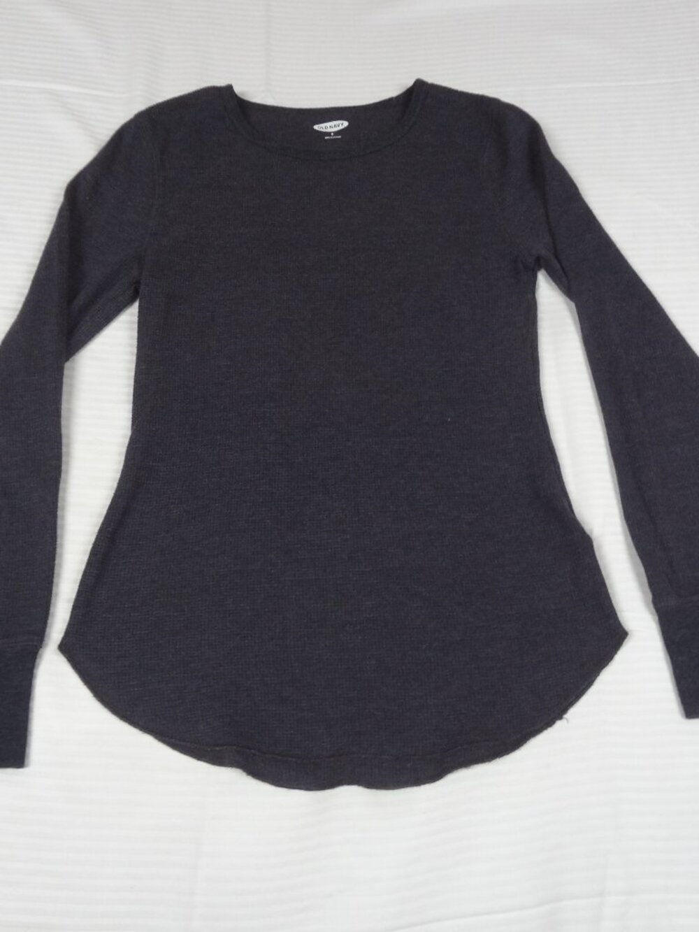 OLD NAVY DARK GRAY LONG SLEEVE WAFFLE WEEVE MEDIUM WOMENS T-SHIRT L816 - Picture 1 of 4